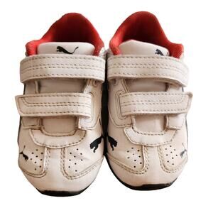Puma Infant Velcro Sneakers Size 5 Black Red White